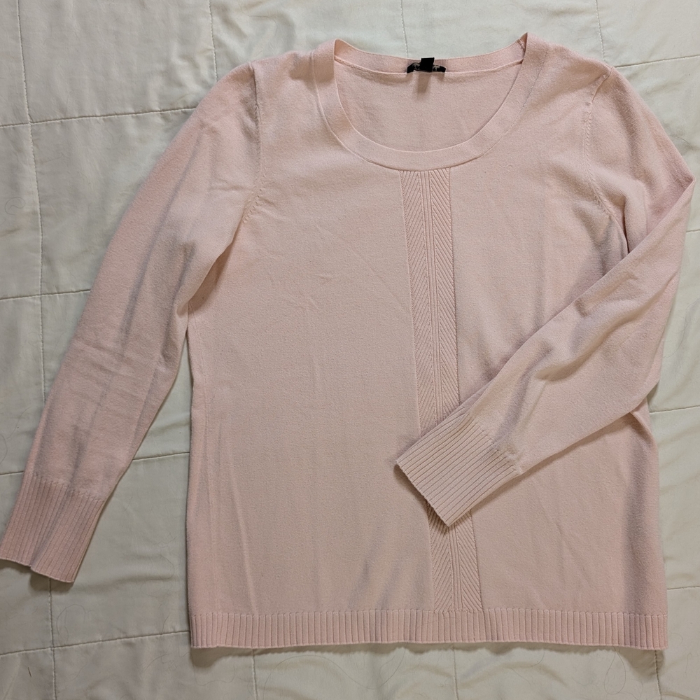 Talbots Petite Blush/ Baby Pink Soft Knit Crewneck Sweater